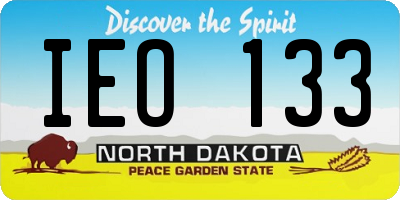 ND license plate IEO133
