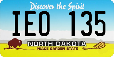 ND license plate IEO135