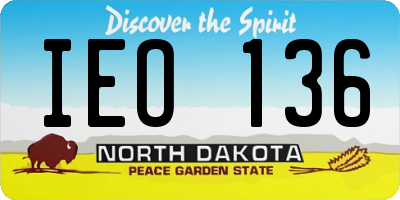 ND license plate IEO136