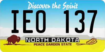 ND license plate IEO137