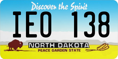 ND license plate IEO138