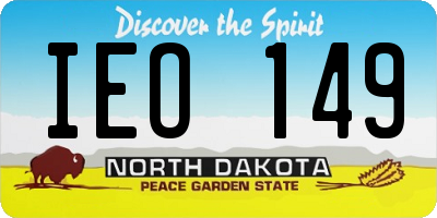 ND license plate IEO149
