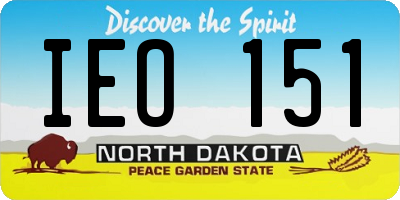 ND license plate IEO151