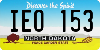 ND license plate IEO153