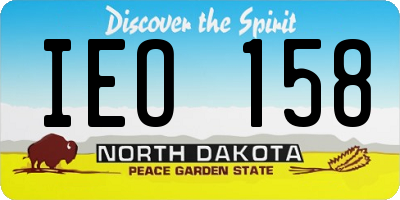 ND license plate IEO158