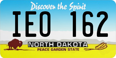 ND license plate IEO162