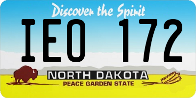 ND license plate IEO172