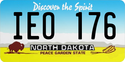ND license plate IEO176