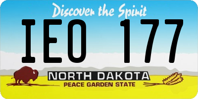 ND license plate IEO177
