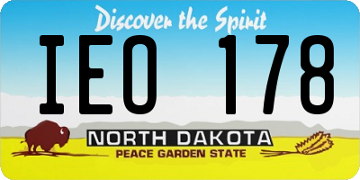 ND license plate IEO178