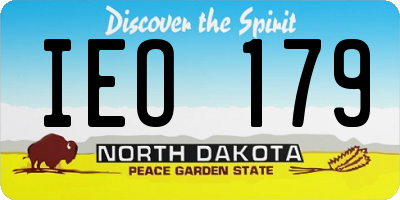ND license plate IEO179