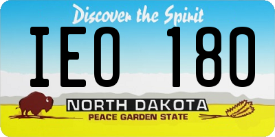 ND license plate IEO180