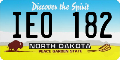 ND license plate IEO182