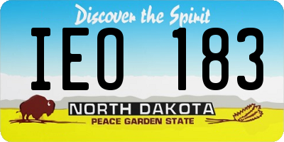 ND license plate IEO183