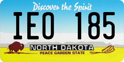 ND license plate IEO185