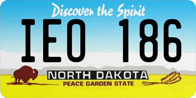 ND license plate IEO186
