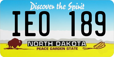 ND license plate IEO189