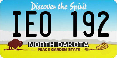 ND license plate IEO192
