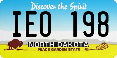 ND license plate IEO198