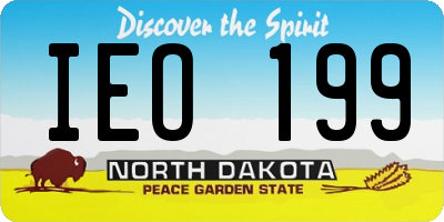 ND license plate IEO199