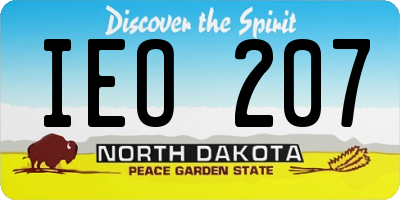ND license plate IEO207