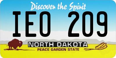 ND license plate IEO209