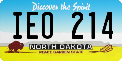 ND license plate IEO214