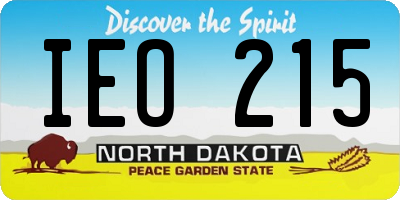 ND license plate IEO215