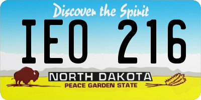 ND license plate IEO216