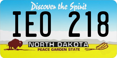 ND license plate IEO218