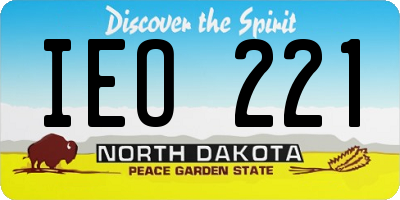 ND license plate IEO221