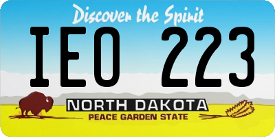 ND license plate IEO223