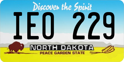 ND license plate IEO229