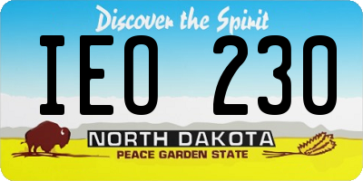 ND license plate IEO230
