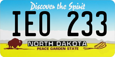 ND license plate IEO233