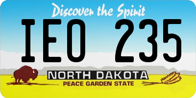 ND license plate IEO235