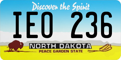ND license plate IEO236