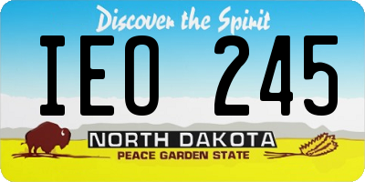 ND license plate IEO245