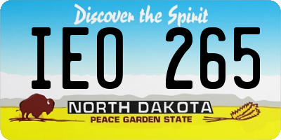 ND license plate IEO265