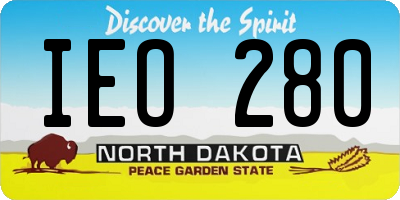 ND license plate IEO280