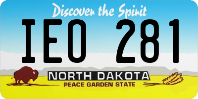 ND license plate IEO281