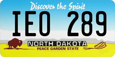ND license plate IEO289
