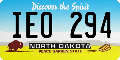 ND license plate IEO294