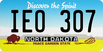 ND license plate IEO307