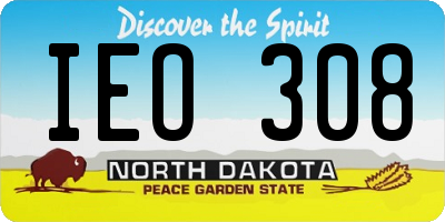 ND license plate IEO308