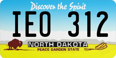 ND license plate IEO312