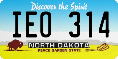 ND license plate IEO314