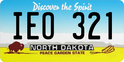 ND license plate IEO321