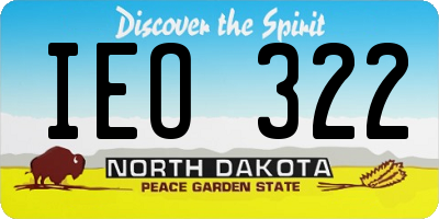ND license plate IEO322