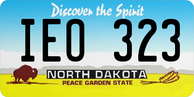 ND license plate IEO323